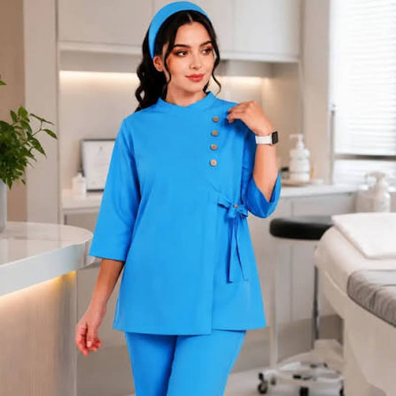 روپوش پزشکی رایکا با طراحی اصولی و ظاهر مرتب